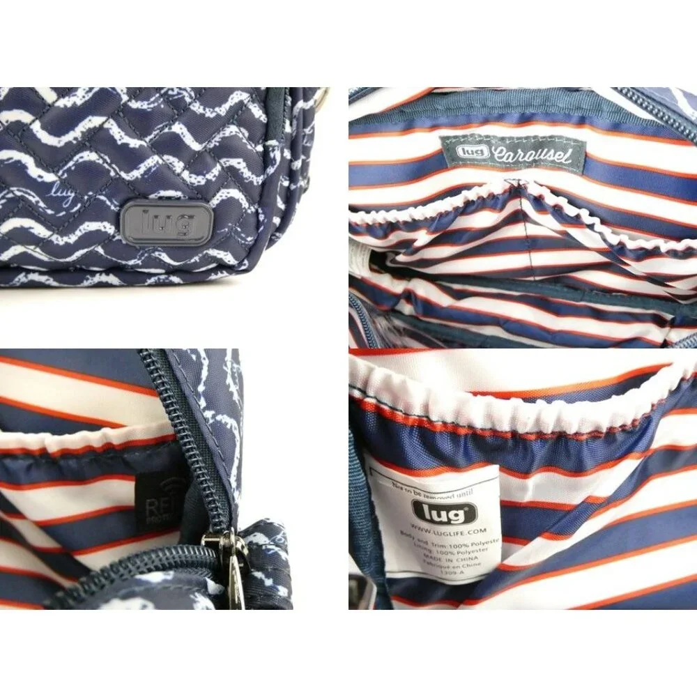 Lug Blue & White Carousel RFID Crossbody Bag